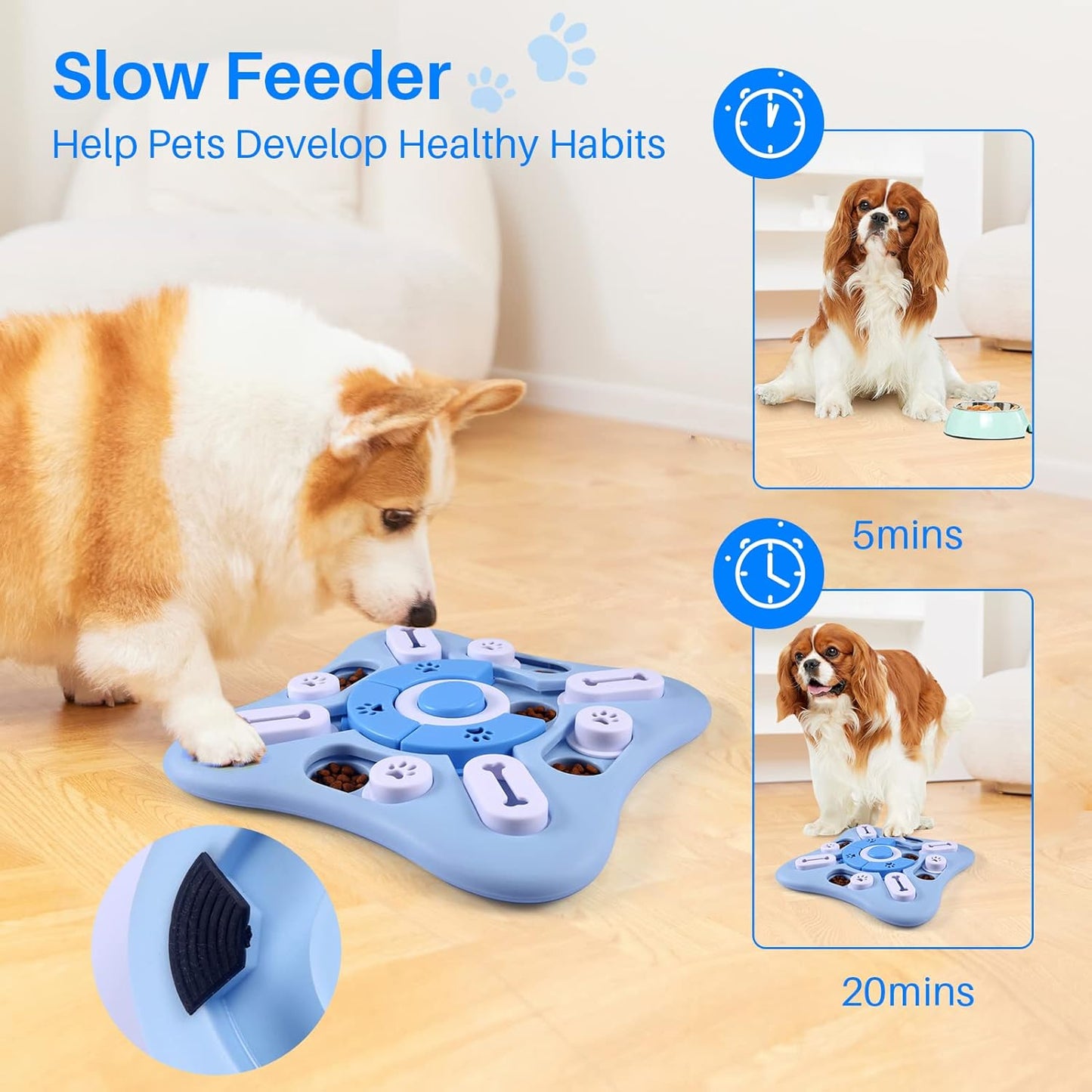 Dog Toys Slow Feeder Interactive Increase Puppy IQ Food Dispenser Slowly Eating NonSlip Bowl Pet Puzzle Cat Dogs Training Game