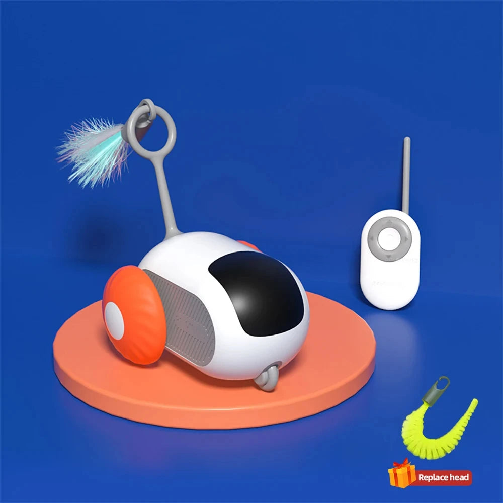 Smart Cat Car 2 Modes Automatic Moving Remote Controlled Car for Cats Dogs Interactive Playing Kitten Training Pet Supplies