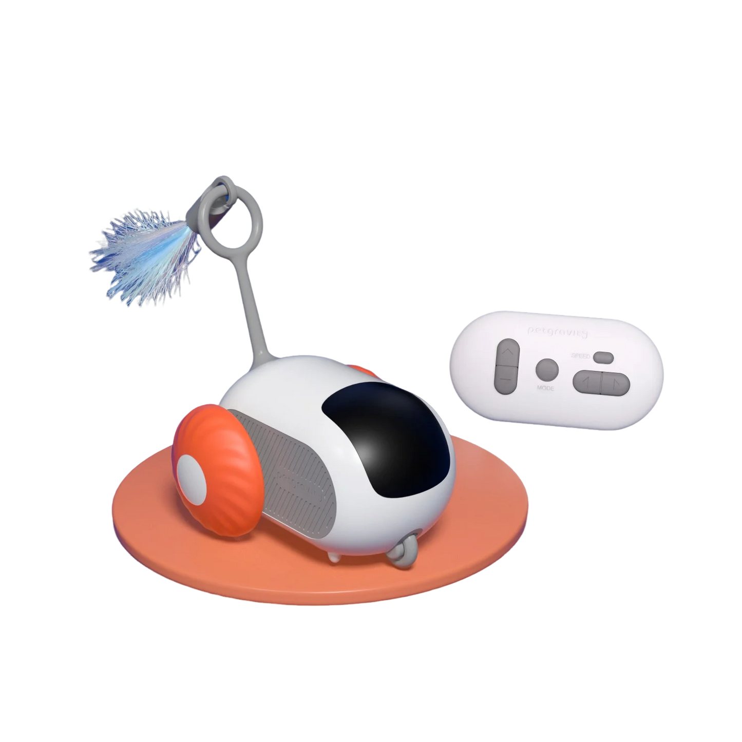 Smart Cat Car 2 Modes Automatic Moving Remote Controlled Car for Cats Dogs Interactive Playing Kitten Training Pet Supplies