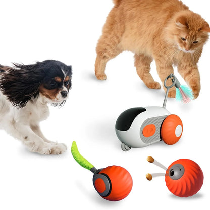 Smart Cat Car 2 Modes Automatic Moving Remote Controlled Car for Cats Dogs Interactive Playing Kitten Training Pet Supplies