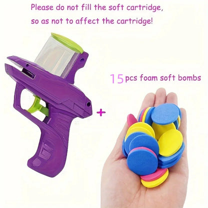 Funny Cat Toys Creative Turnip Gun with 15pcs Reusable Foam Frisbee Pet Hunting Interactive Toy Dog Cat Pet Supplies