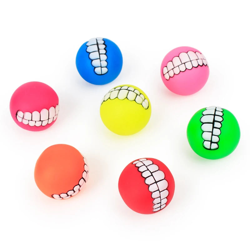 Funny Silicone Pet Dog Cat Toy Ball Chew Treat Holder Tooth Cleaning Squeak Toys Dog Puppy Training Interactive Pet Supplies