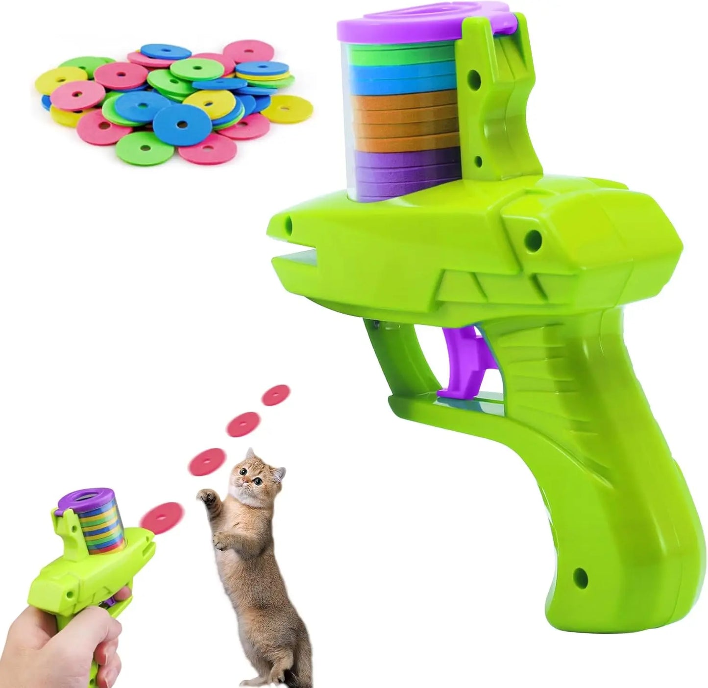 Funny Cat Toys Turnip Gun with 15pcs Reusable Foam Pet Hunting Interactive Toy Dog Cat Pet Supplies