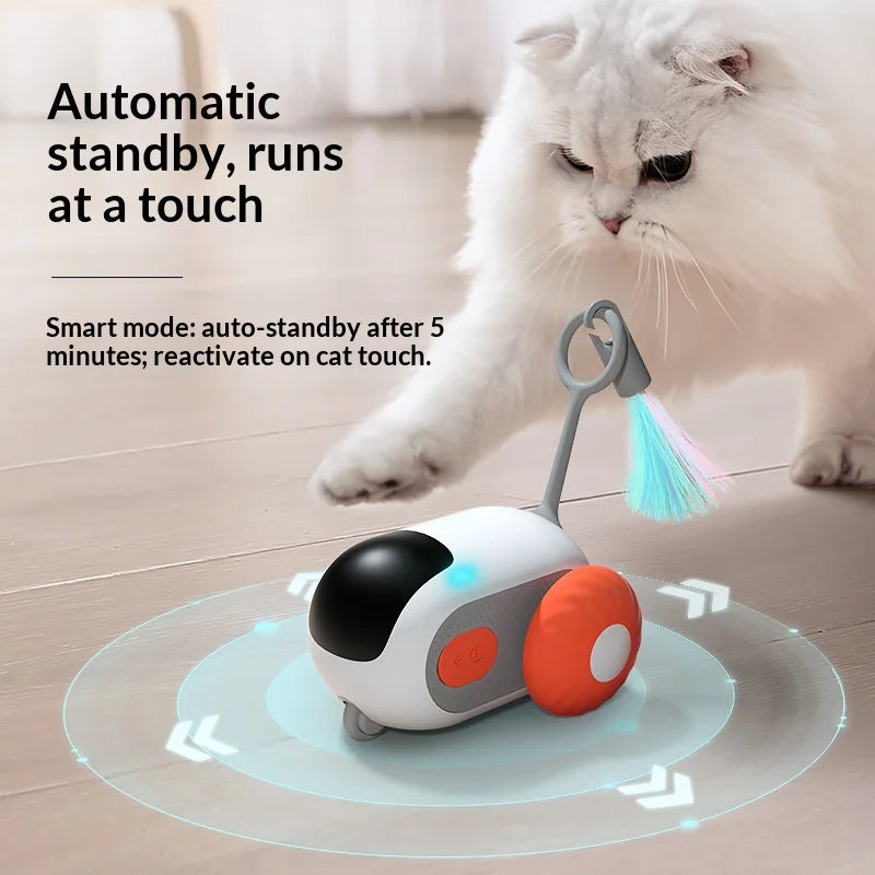 Smart Cat Car 2 Modes Automatic Moving Remote Controlled Car for Cats Dogs Interactive Playing Kitten Training Pet Supplies