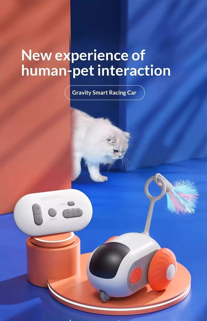 Smart Cat Car 2 Modes Automatic Moving Remote Controlled Car for Cats Dogs Interactive Playing Kitten Training Pet Supplies