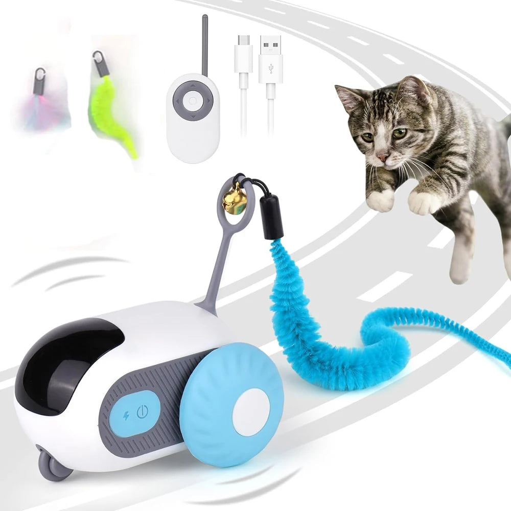 Smart Cat Toy 2 Modes Automatic Moving Remote Controlled Toy Car for Cats Dogs Interactive Playing Kitten Training Pet Supplies