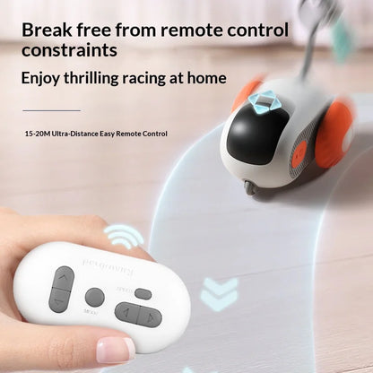 Smart Cat Car 2 Modes Automatic Moving Remote Controlled Car for Cats Dogs Interactive Playing Kitten Training Pet Supplies