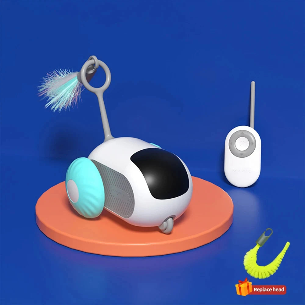 Smart Cat Car 2 Modes Automatic Moving Remote Controlled Car for Cats Dogs Interactive Playing Kitten Training Pet Supplies